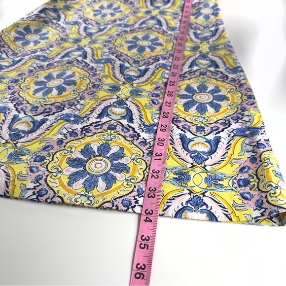 Betsey Johnson Yellow Blue China Plate Pattern Sleeveless Shift Dress Size 2 - Picture 11 of 13